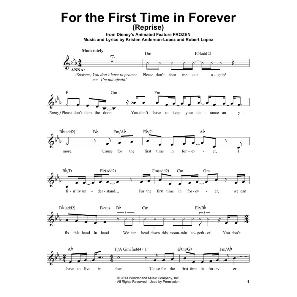 For The First Time In Forever (Reprise) (from Frozen)